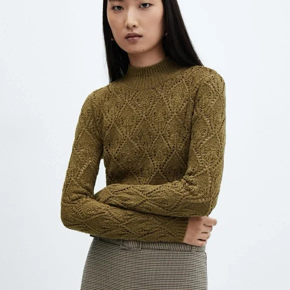 Olive Green Women's Sweater - Picture 3 of 8
